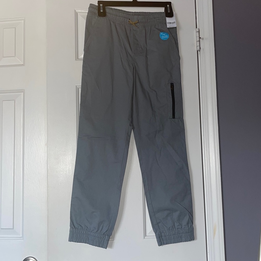 NWT boys size 12 gray pull on drawstring pant with functional draw cord. Cargo